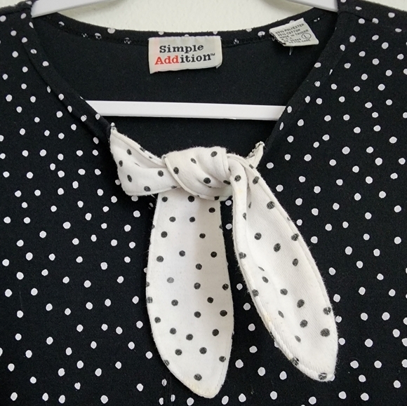 Simple Addition 90's Colorblock Polka Dot Pullover Short Sleeve Top Ladies Sz L - Picture 5 of 7